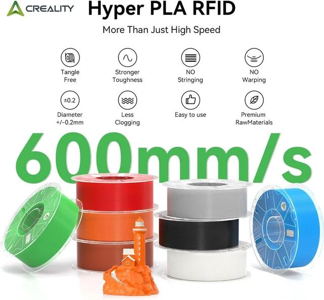 Alt view image 3 of 4 - Creality Hyper PLA RFID 1kg - Grey | 3301010466