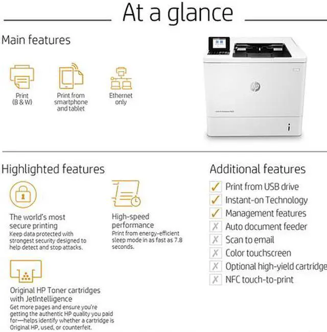 Alt view image 5 of 10 - HP LaserJet Enterprise M607n (K0Q14A) Monochrome Laser Printer