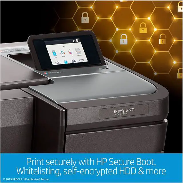 Alt view image 5 of 6 - HP Designjet Z9+ 44 Inch 769 Square feet / hr Black Print Speed 2400 x 1200 dpi Color Print Quality Ethernet (RJ-45) / USB Thermal Inkjet Large Format Color PostScript Printer