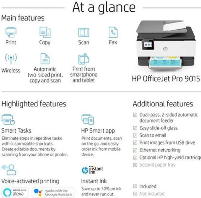 Alt view image 7 of 7 - HP Officejet Pro 9015 Wireless Auto-Duplex All-In-One Color Inkjet Printer