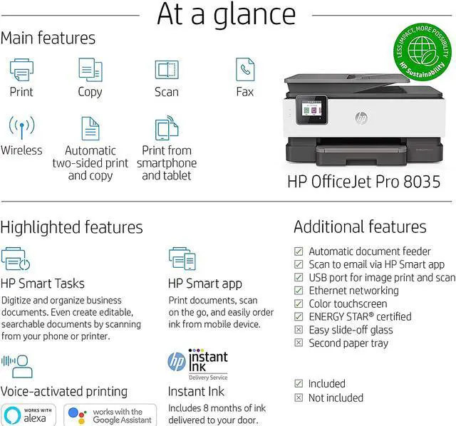 Alt view image 7 of 7 - HP OfficeJet Pro 8035 Wireless All-In-One Color Inkjet Printer - Basalt - Includes 8 months of Instant Ink