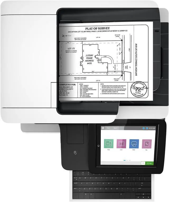 Alt view image 5 of 6 - HP LaserJet Enterprise Flow MFP M528c (1PV66A#BGJ) Duplex 1200 DPI x 1200 DPI USB Mono Laser MFP Printer