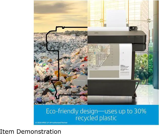 Alt view image 6 of 7 - HP DesignJet T630 Large Format Wireless Plotter Printer - 36", with convenient 1-Click Printing (5HB11A)