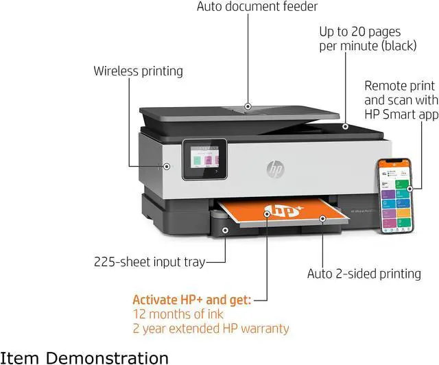 Alt view image 3 of 13 - HP OfficeJet Pro 8035e All-in-One Wireless Color Printer (Basalt), with bonus 12 months Instant Ink with HP+ (1L0H6A)