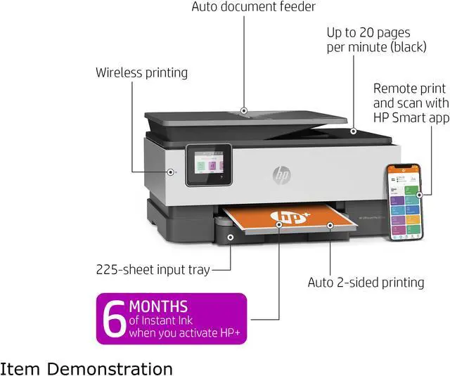 Alt view image 2 of 20 - HP OfficeJet Pro 8025e All-in-One Wireless Color Printer, with bonus 6 months free Instant Ink with HP+ (1K7K3A)
