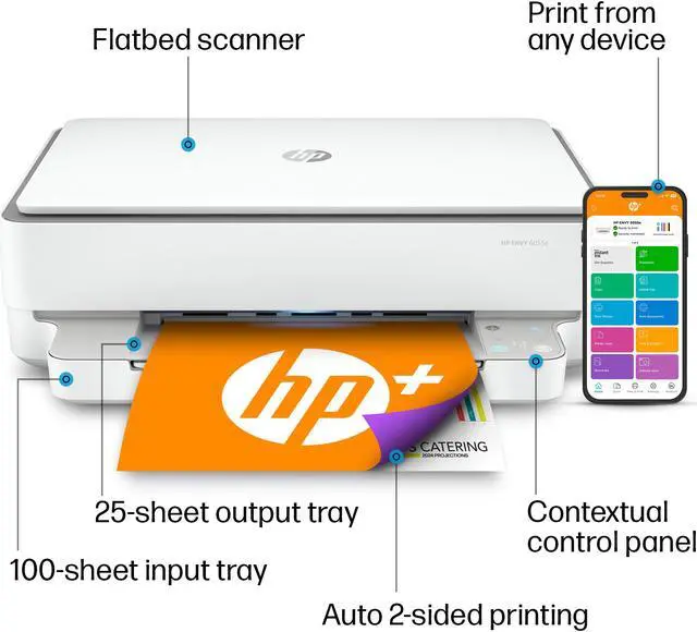 Alt view image 10 of 19 - HP ENVY 6055e All-in-One Printer w/ 3 Months Free Ink through HP Plus
