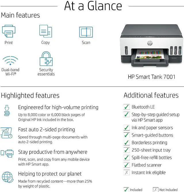 Alt view image 3 of 14 - HP Smart Tank 7001 Wireless All-in-One Cartridge-free Ink Tank Printer