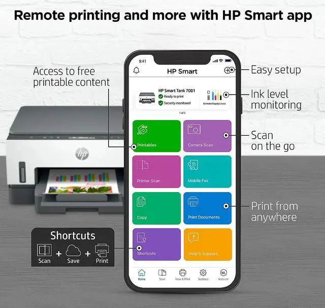 Alt view image 6 of 14 - HP Smart Tank 7001 Wireless All-in-One Cartridge-free Ink Tank Printer