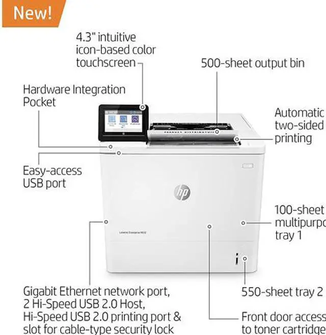 Alt view image 3 of 9 - HP LaserJet M612dn Up to 75 ppm Monochrome Laser Printer