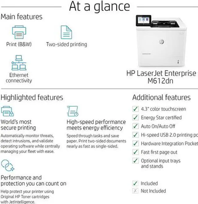 Alt view image 5 of 9 - HP LaserJet M612dn Up to 75 ppm Monochrome Laser Printer
