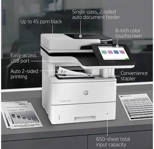 Alt view image 4 of 9 - HP LaserJet Enterprise MFP M528f MFP Normal: Up to 43 ppm (default); Up to 50 ppm (HP High Speed) Printer