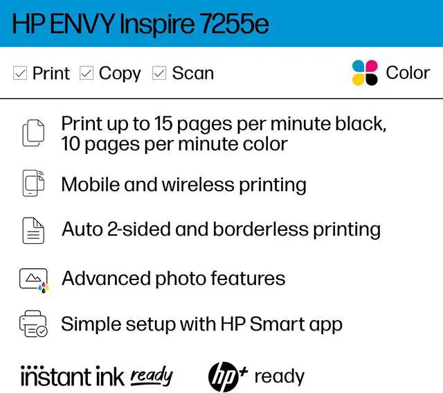 Alt view image 13 of 20 - HP ENVY Inspire 7255e All-in-One Color Printer with Free HP+ Upgrade Eligibility 1W2Y9A#B1H