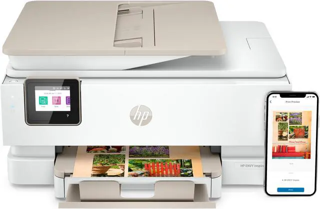 Alt view image 7 of 20 - HP Envy Inspire 7955e Wireless Color All-in-One Printer with Bonus 3 Months Instant Ink with HP+ (1W2Y8A) and Advance Photo Paper,-Glossy, 5x5 in, 20 sheets (49V50A)