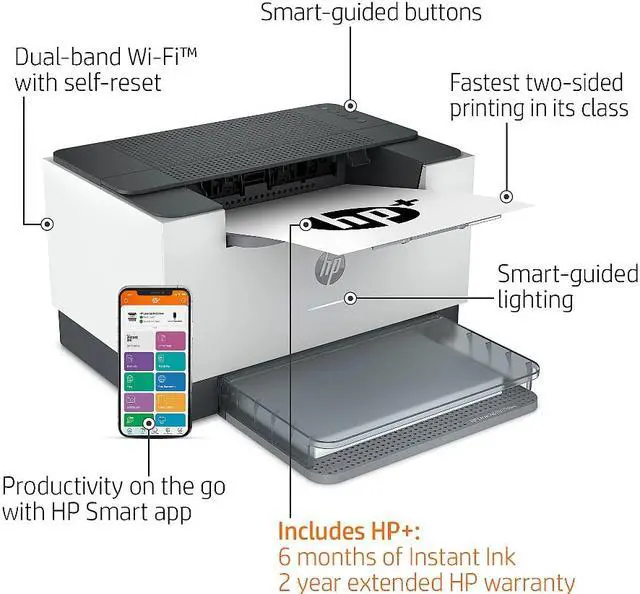 Alt view image 2 of 8 - HP LaserJet M209dw Monochrome Printer