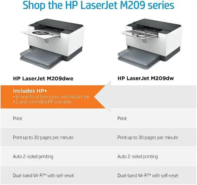Alt view image 5 of 8 - HP LaserJet M209dw Monochrome Printer
