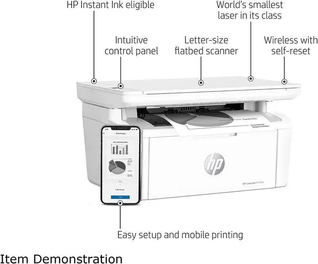 Alt view image 5 of 9 - HP LaserJet M140w Wireless Black & White Printer