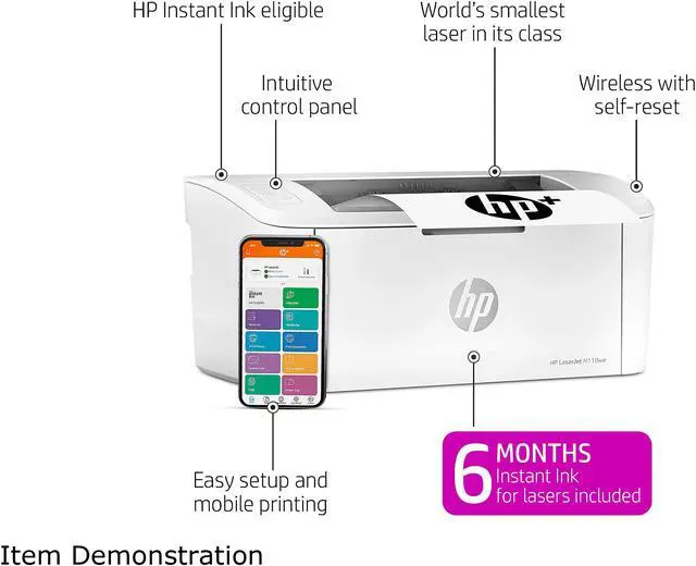 Alt view image 8 of 13 - HP LaserJet M110we Wireless Monochrome Printer with HP+ and Bonus 6 Months Instant Ink (7MD66E)