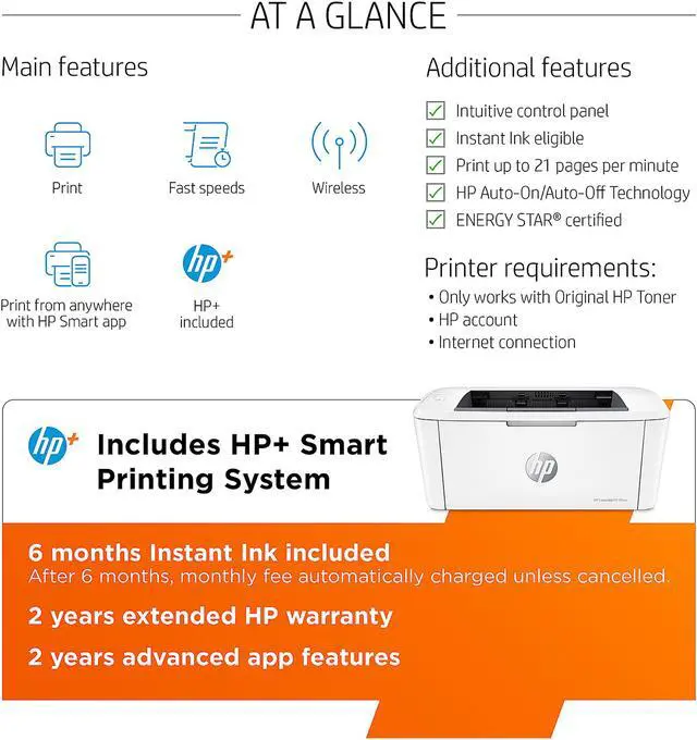 Alt view image 12 of 13 - HP LaserJet M110we Wireless Monochrome Printer with HP+ and Bonus 6 Months Instant Ink (7MD66E)
