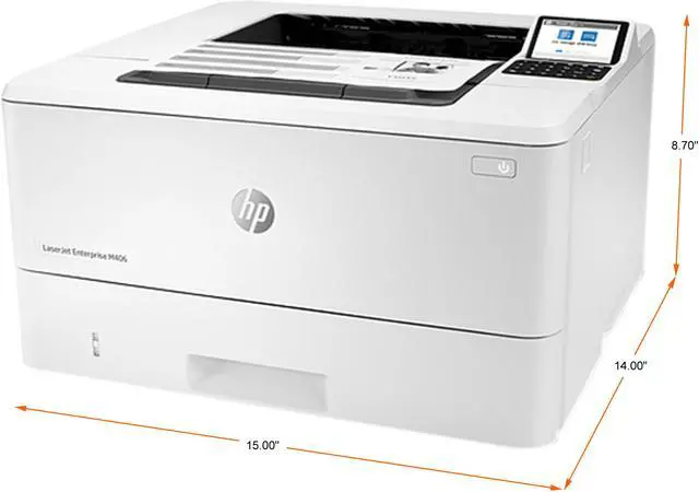 Alt view image 3 of 6 - HP LaserJet Enterprise M406dn Normal: Up to 38 ppm (Default); Up to 40 ppm (HP High Speed Mode) Laser Printer