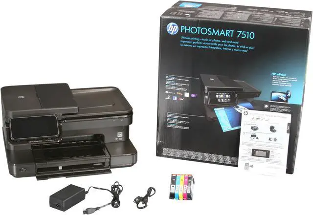 Alt view image 9 of 9 - HP Photosmart 7510 CQ877A Up to 33 ppm Black Print Speed 9600 x 2400 dpi Color Print Quality USB / Wi-Fi Thermal Inkjet e-All-in-One Color Printer
