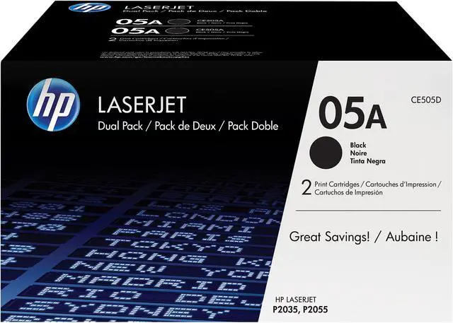 Main image of HP 05A LaserJet Toner Cartridge - Dual Pack - Black