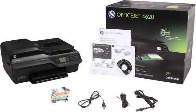 Alt view image 8 of 8 - HP Officejet 4620 Up to 8 ppm (ISO) Black Print Speed 4800 x 1200 dpi (optimized) Color Print Quality USB / Wi-Fi Thermal Inkjet MFC / All-In-One Color All-in-One Printer with ePrint Capability