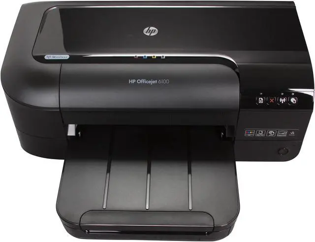 Alt view image 5 of 8 - HP Officejet 6100 Up to 16 ppm (ISO) Black Print Speed 4800 x 1200 dpi (optimized) Color Print Quality WiFi 802.11b/g Thermal Inkjet Workgroup Color Printer with ePrint Capability