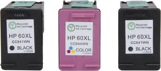 Alt view image 3 of 6 - Green Project Inc. Compatible Black/Color High Yield Ink Cartridge Replacement for HP 60XL CC641WN CC644WN