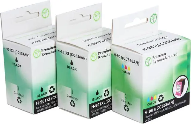 Main image of Green Project Inc. Compatible Black/Color High Yield Ink Cartridge (Alternative for HP 901XL/901/CC654AN/CC656AN)