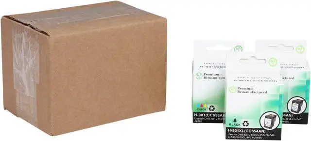 Alt view image 6 of 6 - Green Project Inc. Compatible Black/Color High Yield Ink Cartridge (Alternative for HP 901XL/901/CC654AN/CC656AN)