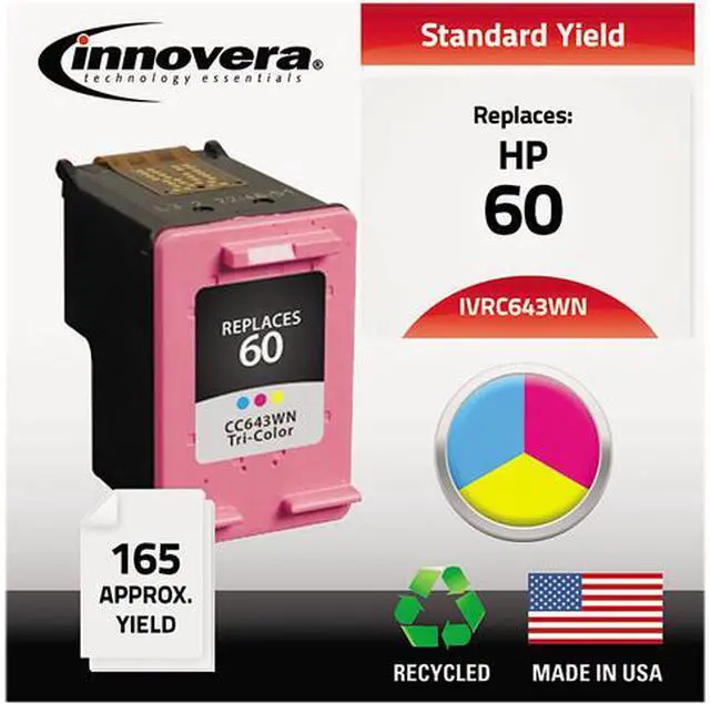Main image of Innovera IVRC643WN 3 Colors Ink Cartridge, Replacement for HP CC643WN (HP 60)