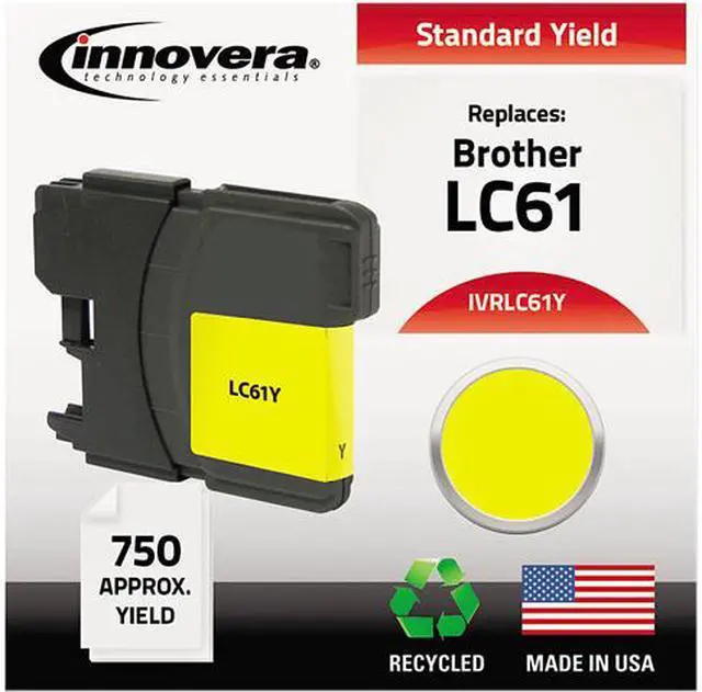 Main image of Innovera IVRLC61Y Yellow Ink Cartridge, Replacement for Brother LC61Y