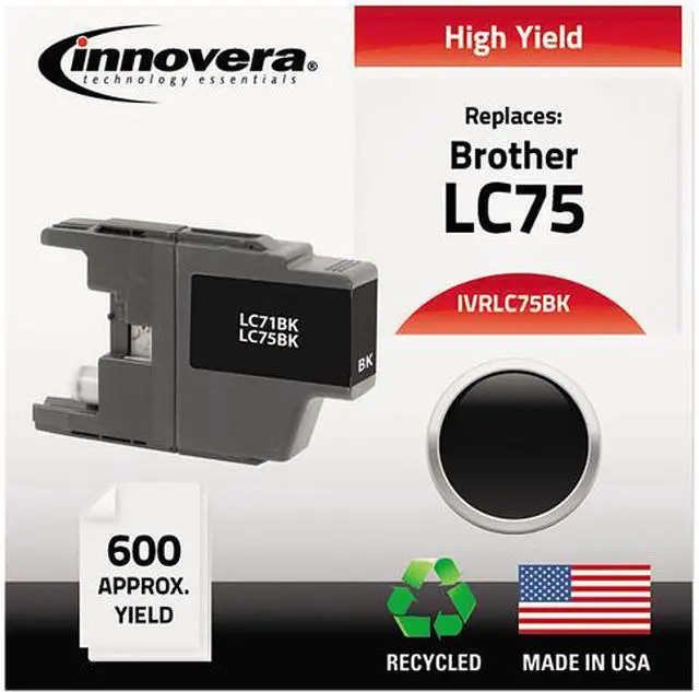 Main image of Innovera IVRLC75BK Black Ink Cartridge, Replacement for Brother LC71BK LC75BK