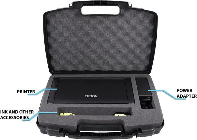 Alt view image 4 of 5 - CASEMATIX TOUGH Printer Carry Case Custom Designed to fit Epson WorkForce WF-100 Wireless Mobile Printer - OEM