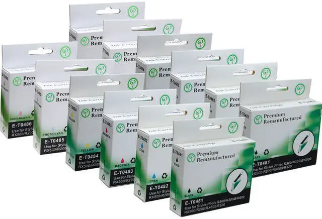 Main image of Green Project E-T0481(12)PK Black and Colors Compatible Epson E-T0481 Ink Cartridge 12 Pack
