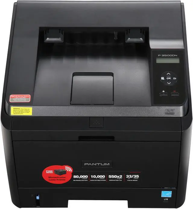 Alt view image 4 of 10 - Pantum P3500DN Up to 35 ppm Monochrome Duplex Network Laser Printer