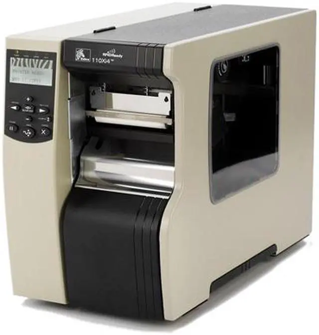 Main image of Zebra 110Xi4 4" Industrial Thermal Transfer Label Printer, 203dpi, Serial, Parallel, USB, Int 10/100, RFID-ready, Rewind with Peel - 112-801-00200