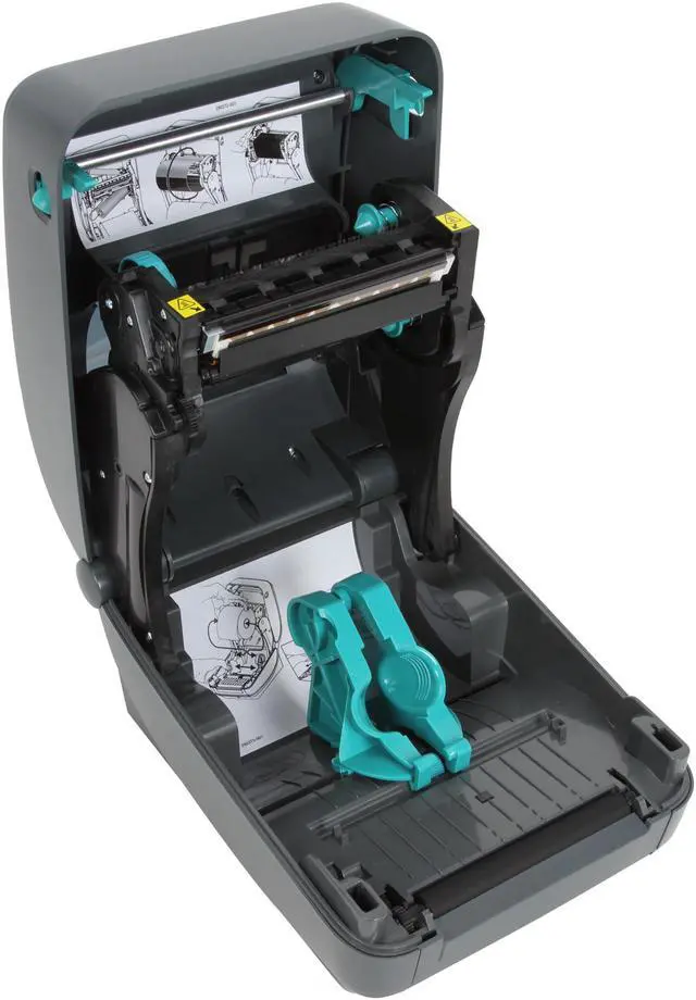 Alt view image 6 of 7 - Zebra GX430t 4” Performance Desktop Thermal Transfer Label Printer, 300 dpi, USB, Serial, Centronics Parallel, Cutter (Liner/Tag), EPL2, ZPLII – GX43-102512-000