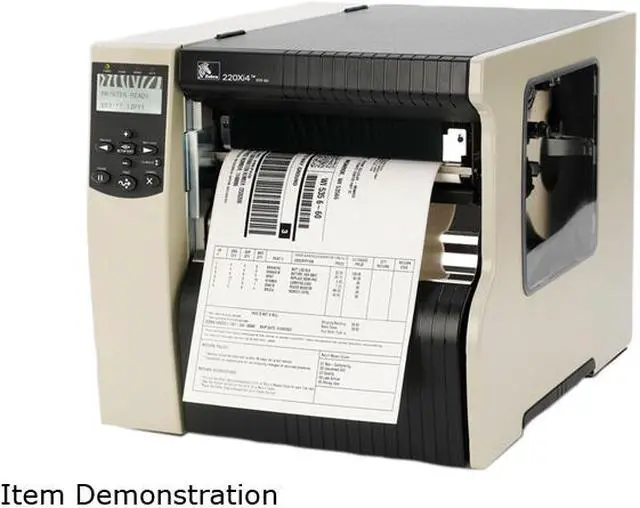 Main image of Zebra 220Xi4 High-Performance Industrial Thermal Transfer Barcode & Label Printer, 203dpi, Serial, Parallel, USB, Int 10/100, Cutter w/ Catch Tray - 220-801-00100