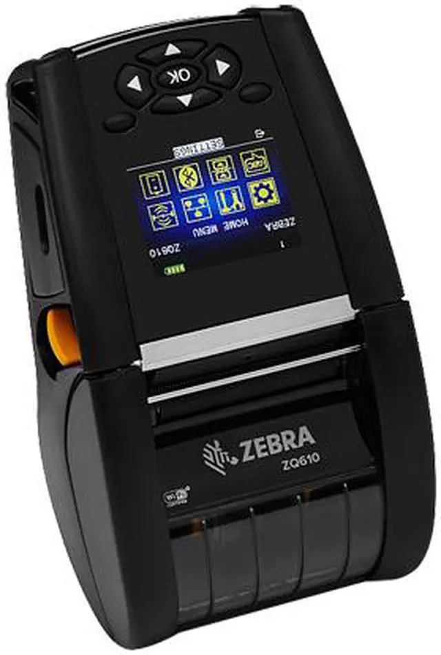 Alt view image 3 of 3 - Zebra ZQ610 2" Mobile Direct Thermal Label Printer, 203 dpi, Color LCD, 802.11AC/Bluetooth 4.1, Linered Platen, English Fonts, CPCL, EPL, ZPL, XML - ZQ61-AUWA000-00