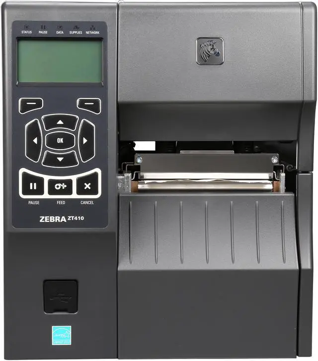 Alt view image 2 of 10 - Zebra ZT410 4" Industrial Thermal Transfer Label Printer, 203 dpi, Serial, USB, 10/100 Ethernet, Bluetooth 2.1/MFi, USB Host, EZPL, XML Support, US Cord - ZT41042-T010000Z