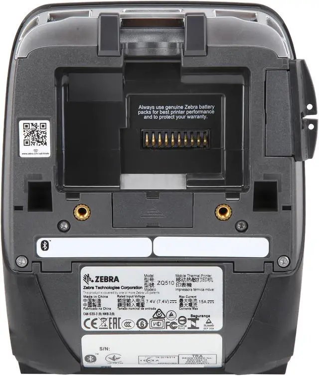 Alt view image 8 of 9 - Zebra ZQ510 3" Mobile Direct Thermal Receipt and Label Printer, 203 dpi, Bluetooth 4.0, Linered Platen, English, CPCL & ZPL, XML support - ZQ51-AUE0000-00