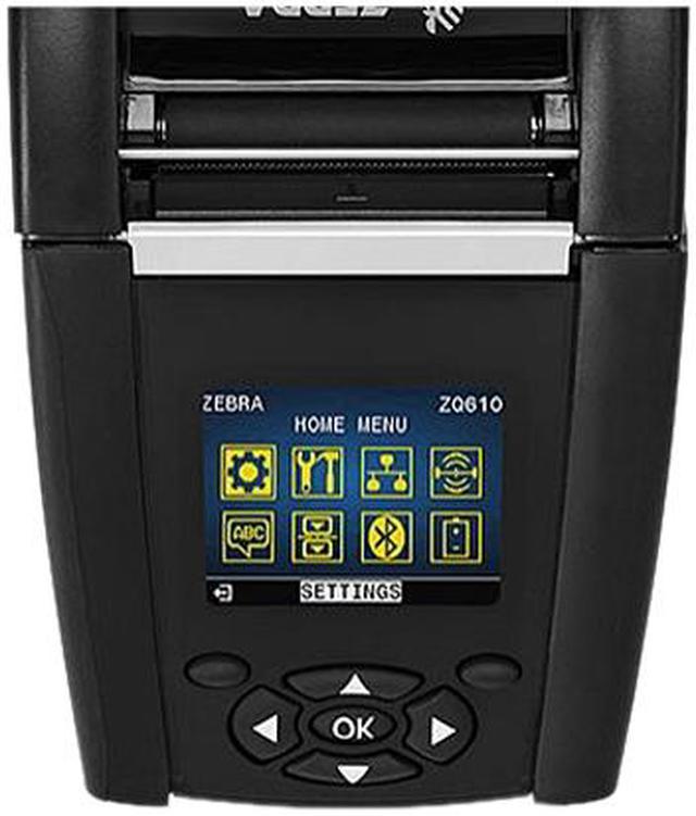 Zebra ZQ610 2" Mobile Direct Thermal Label Printer, 203 dpi, Color LCD,  Bluetooth Linered Platen, English Fonts, 0.75" Core, CPCL, EPL, ZPL,  XML ZQ61-AUFA000-00