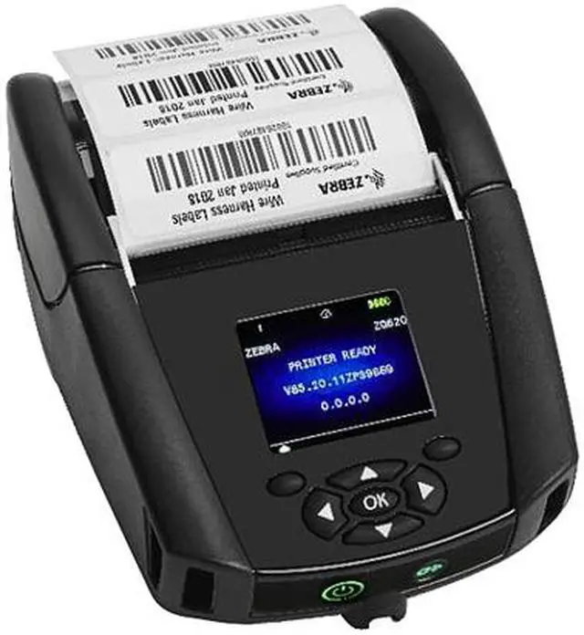 Alt view image 2 of 3 - Zebra ZQ620 3" Mobile Direct Thermal Label Printer, 203 dpi, Color LCD, Bluetooth 4.x, Linered Platen, English Fonts, CPCL, EPL, ZPL, XML - ZQ62-AUFA000-00