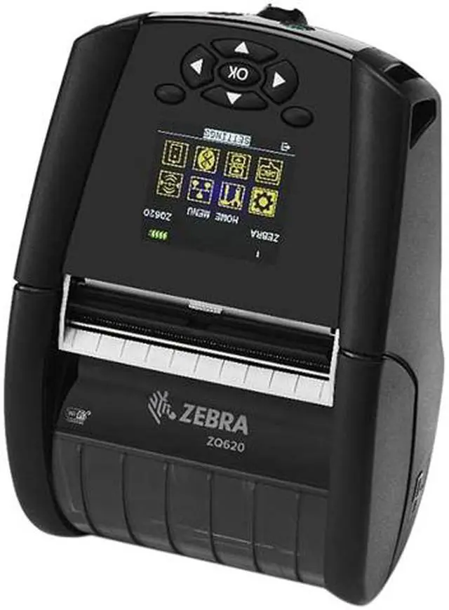 Main image of Zebra ZQ620 3" Direct Thermal Mobile Label Printer, Color LCD, 203 dpi, Dual 802.11AC/Bluetooth 4.x, Linered Platen, English Fonts, CPCL, EPL, ZPL, Ext. Batt - ZQ62-AUWA0B0-00