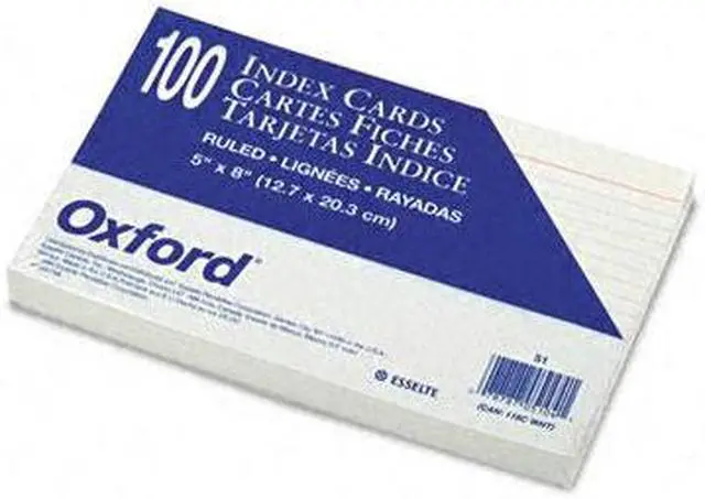 Main image of Oxford 51 Ruled Index Cards, 5 x 8, White, 100/Pack