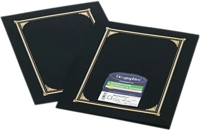Main image of Geographics 45331 Certificate/Document Cover, 12-1/2 x 9-3/4, Black, 6/Pack