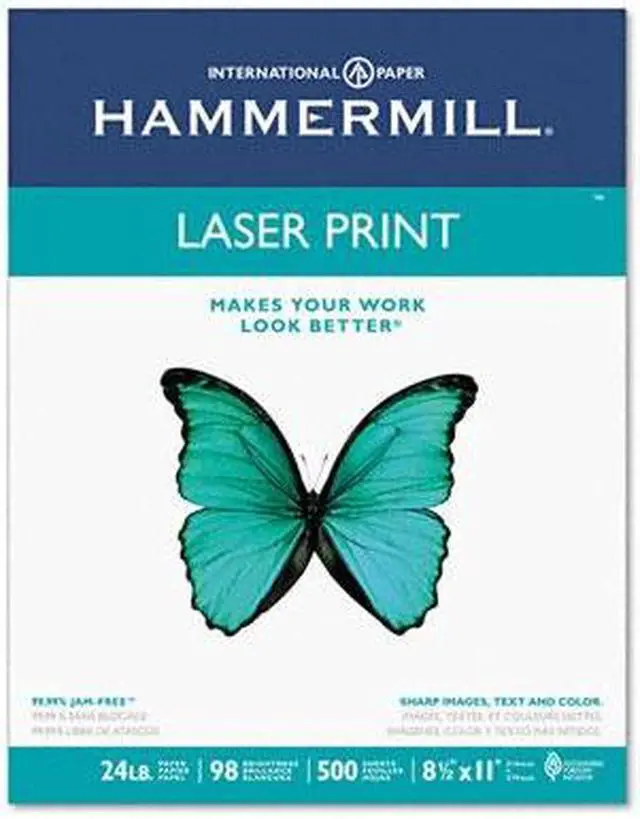 Alt view image 2 of 2 - Hammermill 10460-4 Laser Print Office Paper, 98 Brightness, 24lb, 8-1/2 x 11, White, 500 Sheets/Rm