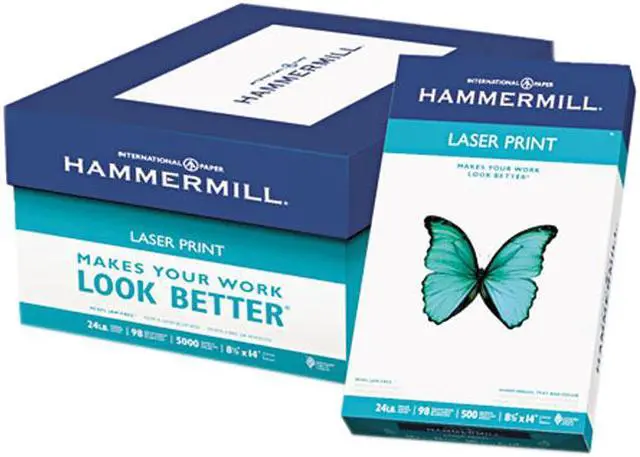 Main image of Hammermill 10461-2 Laser Print Office Paper, 98 Brightness, 24lb, 8-1/2 x 14, White, 500 Sheets/RM