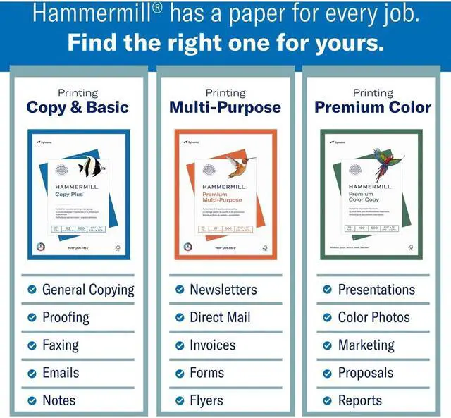 Alt view image 6 of 10 - Hammermill 105007 Copy Plus Paper - White - 92 Brightness - Letter - 8 1/2" x 11" - 500 / Ream - FSC - Acid-free, Quick Drying